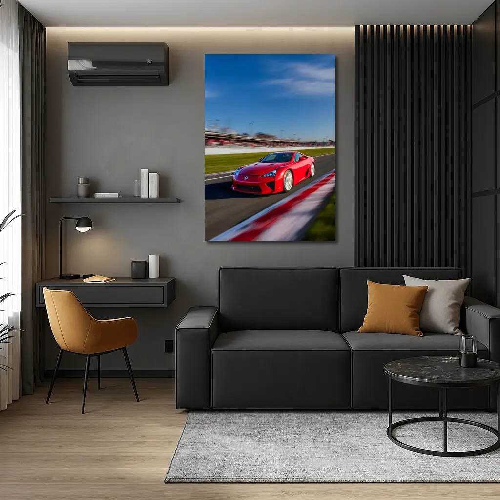 Lexus LFA Red Racing on Track – Wall Art