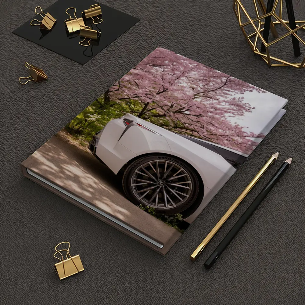 Lexus LC White Car Cherry Blossom Trees – Notebooks