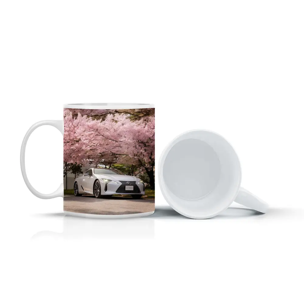 Lexus LC 500h Silver Under Cherry Blossoms – Mugs