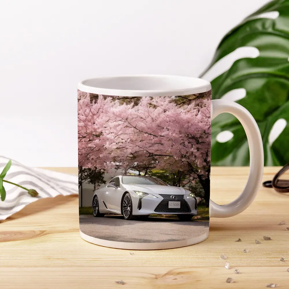 Lexus LC 500h Silver Under Cherry Blossoms – Mugs