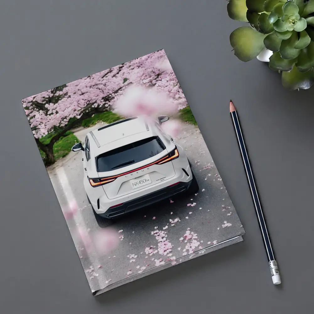 Lexus NX White SUV Cherry Blossom Road – Notebooks