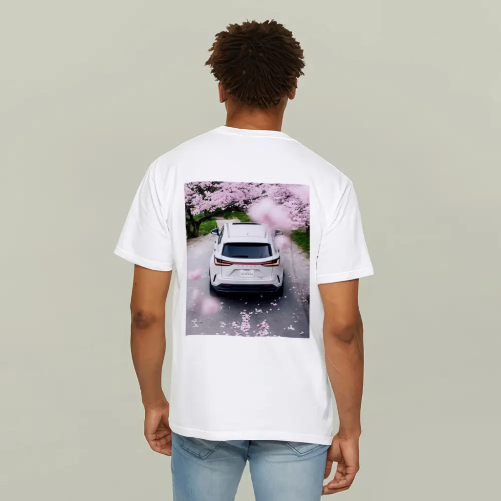 Lexus NX White SUV Cherry Blossom Road – T-Shirts