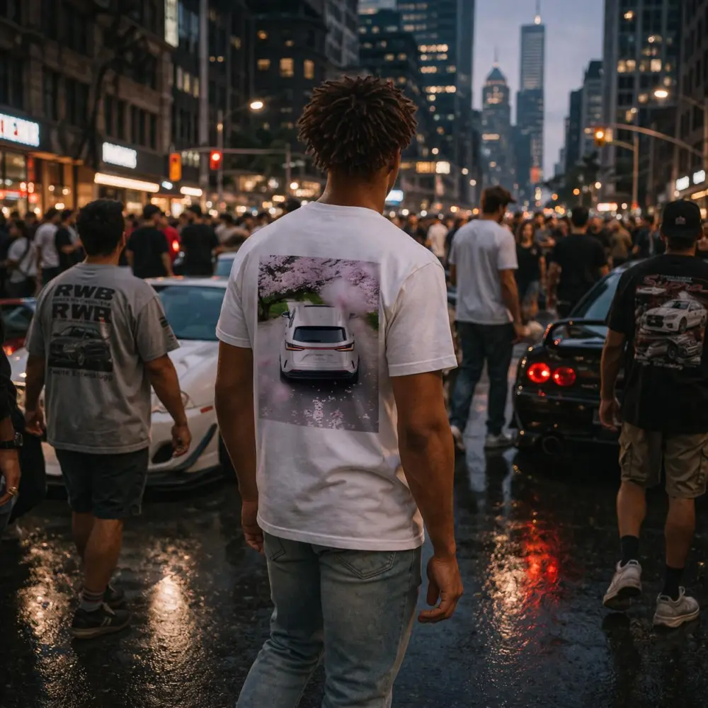Lexus NX White SUV Cherry Blossom Road – T-Shirts