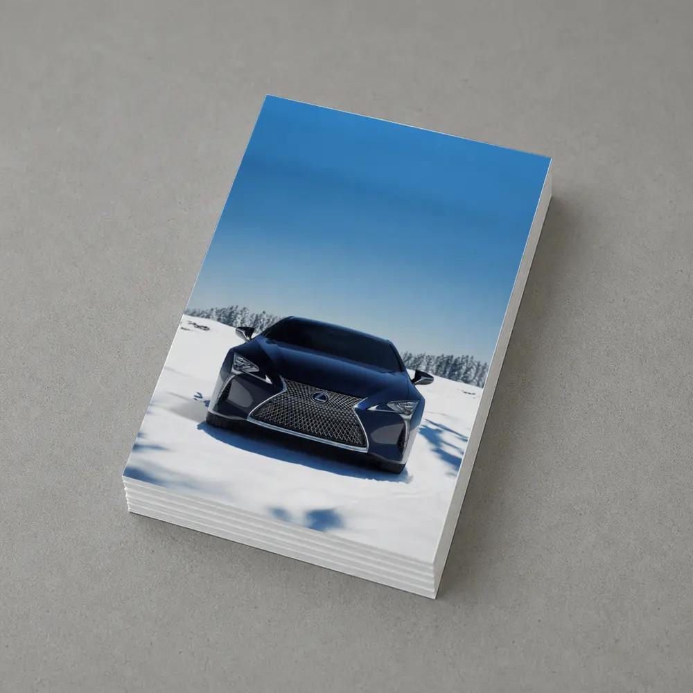 Lexus LC Front View Snow Winter – Postcards