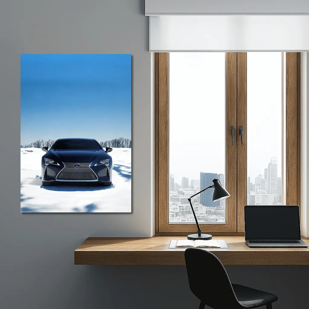 Lexus LC Front View Snow Winter – Wall Art