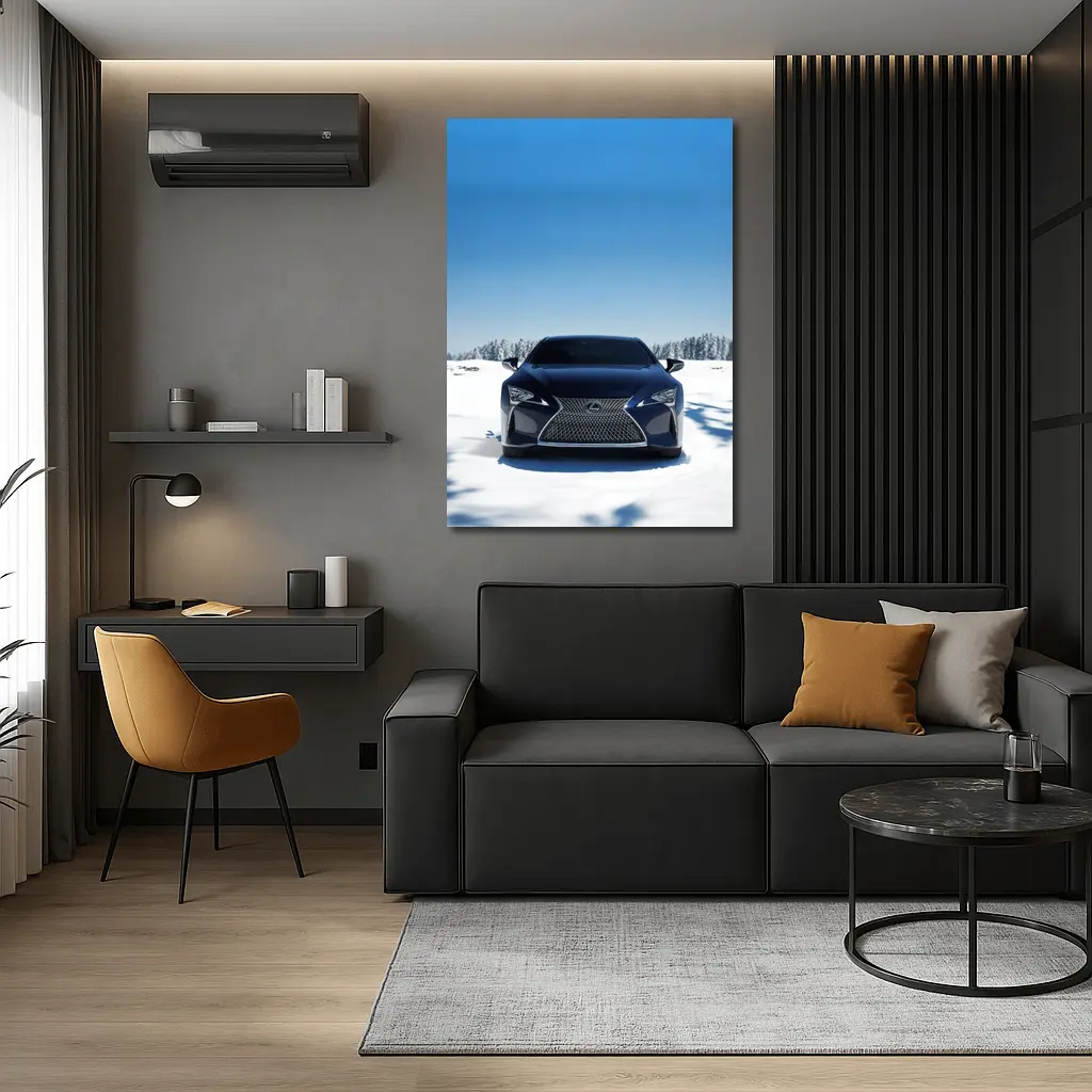 Lexus LC Front View Snow Winter – Wall Art