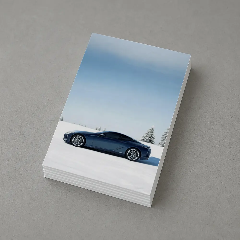 Lexus LC Coupe Blue Snow Winter Scene – Postcards