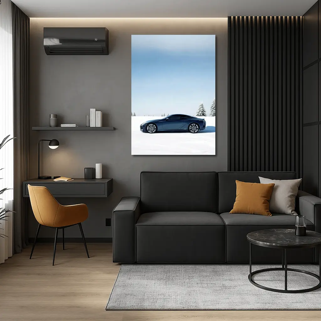 Lexus LC Coupe Blue Snow Winter Scene – Wall Art