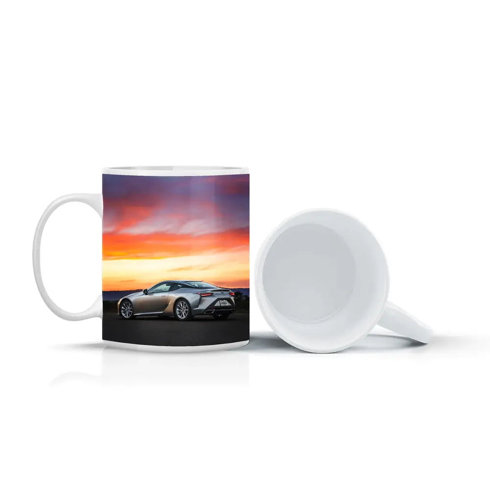 Lexus LC Coupe Parked at Sunset – Mugs