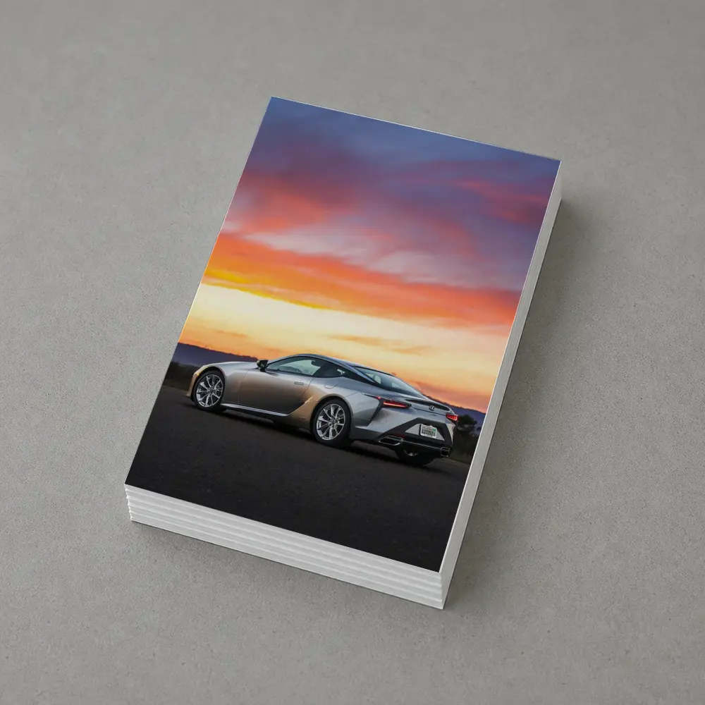 Lexus LC Coupe Parked at Sunset – Postcards