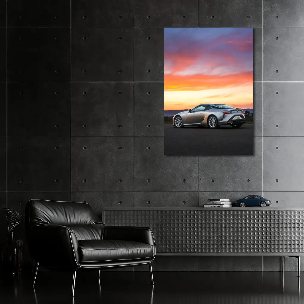 Lexus LC Coupe Parked at Sunset – Wall Art