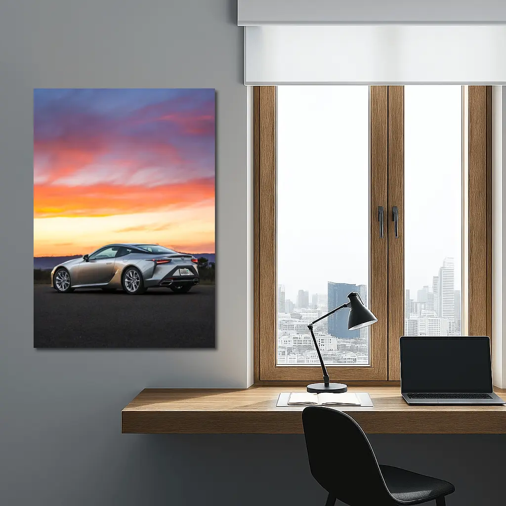 Lexus LC Coupe Parked at Sunset – Wall Art