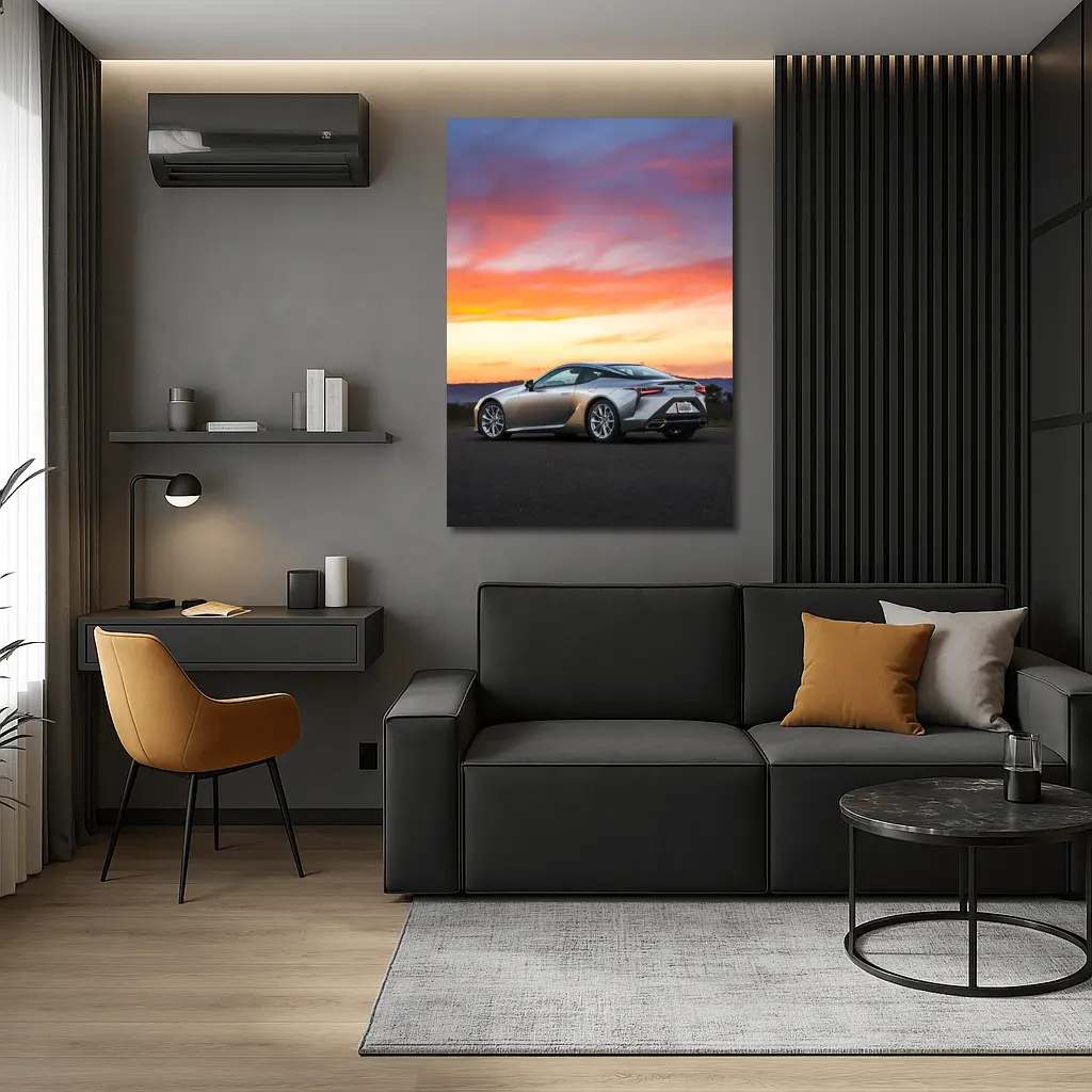 Lexus LC Coupe Parked at Sunset – Wall Art