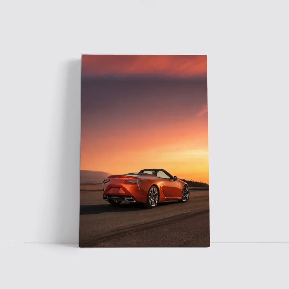 Lexus LC Convertible Orange Sunset Sky – Wall Art
