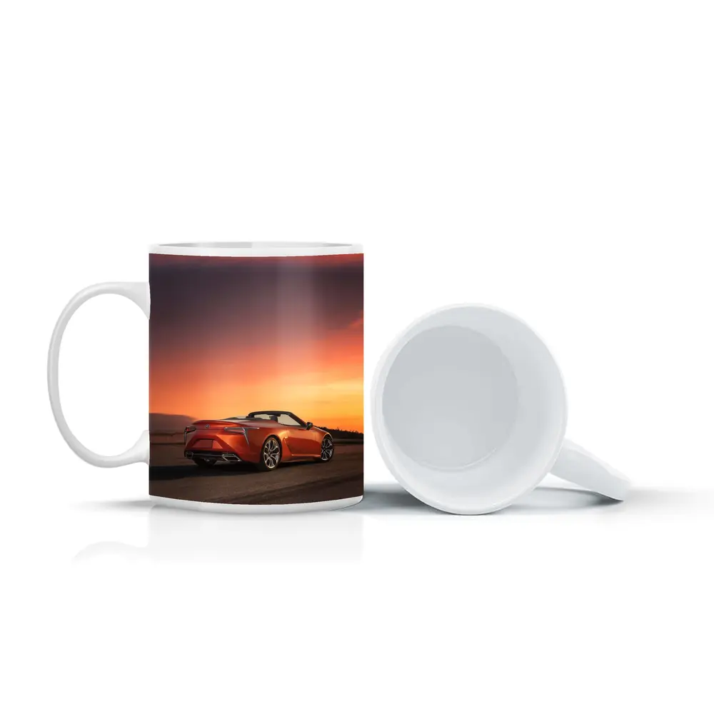 Lexus LC Convertible Orange Sunset Sky – Mugs