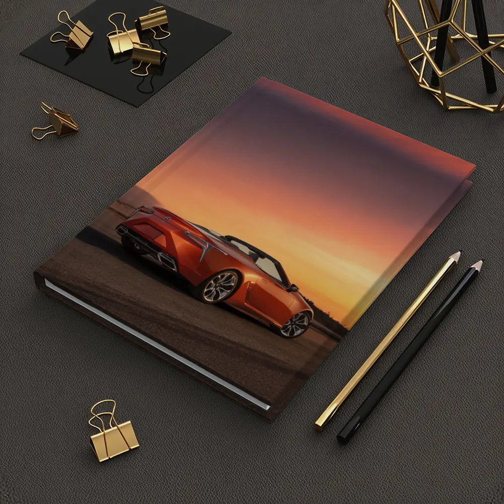 Lexus LC Convertible Orange Sunset Sky – Notebooks