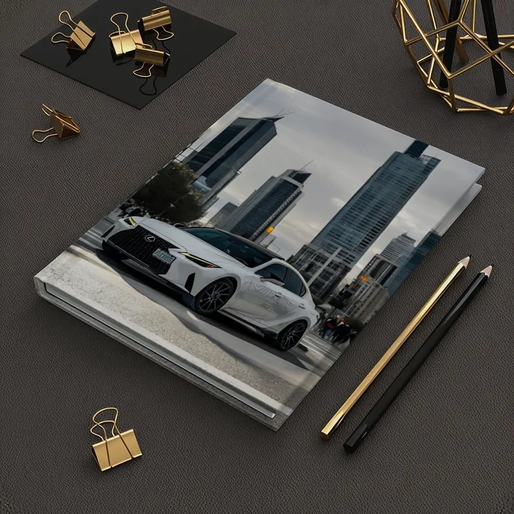 Lexus IS White Sedan City Skyline – Notebooks