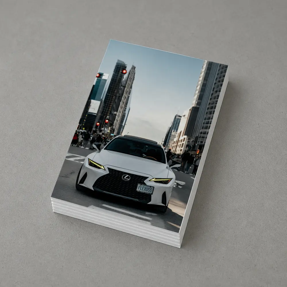White Lexus IS City Street Front View – Postcards