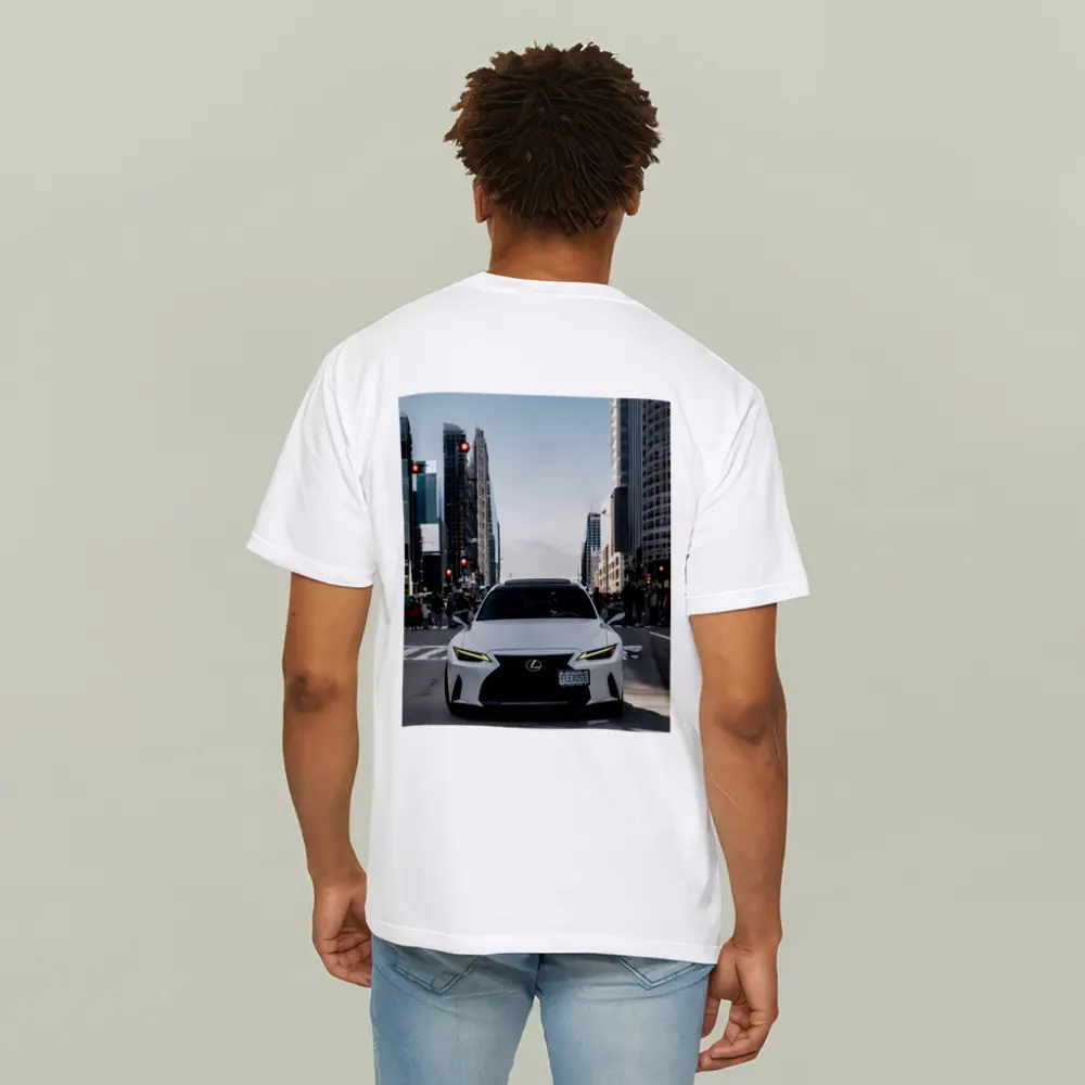 White Lexus IS City Street Front View – T-Shirts