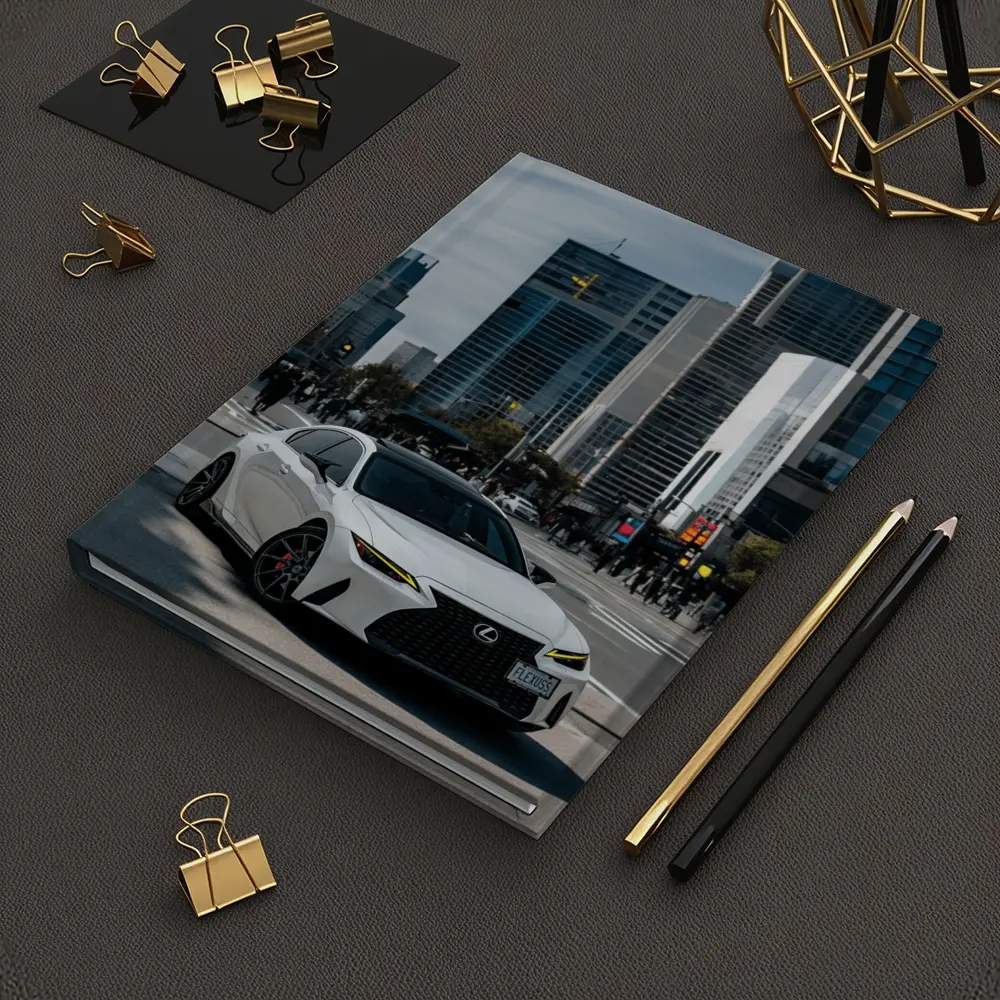 Lexus IS White Sedan City Streets – Notebooks