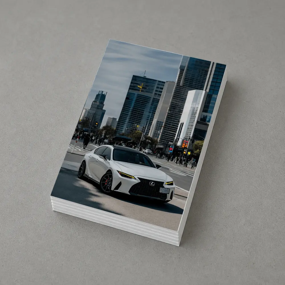 Lexus IS White Sedan City Streets – Postcards