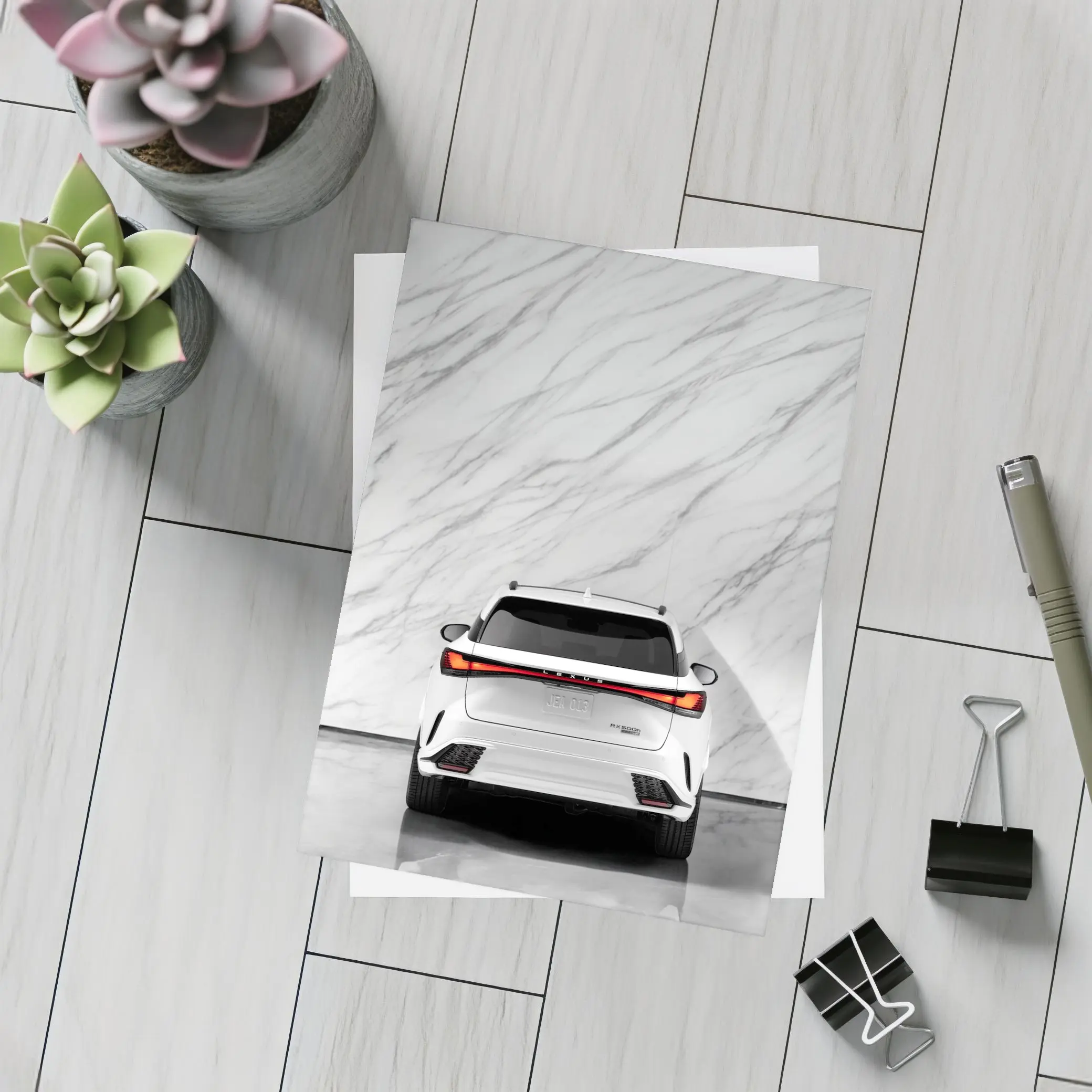 Lexus RX White SUV Marble Wall – Postcards