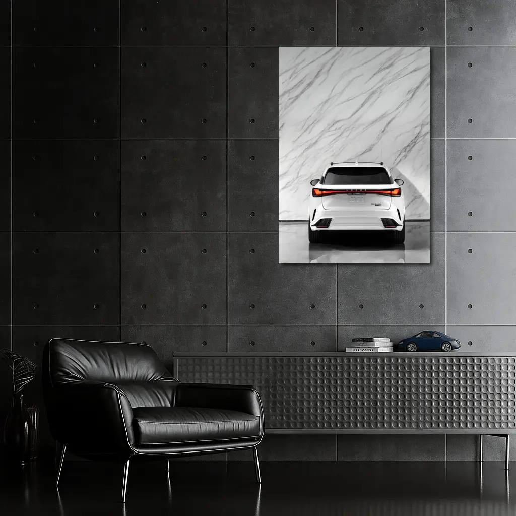 Lexus RX White SUV Marble Wall – Wall Art