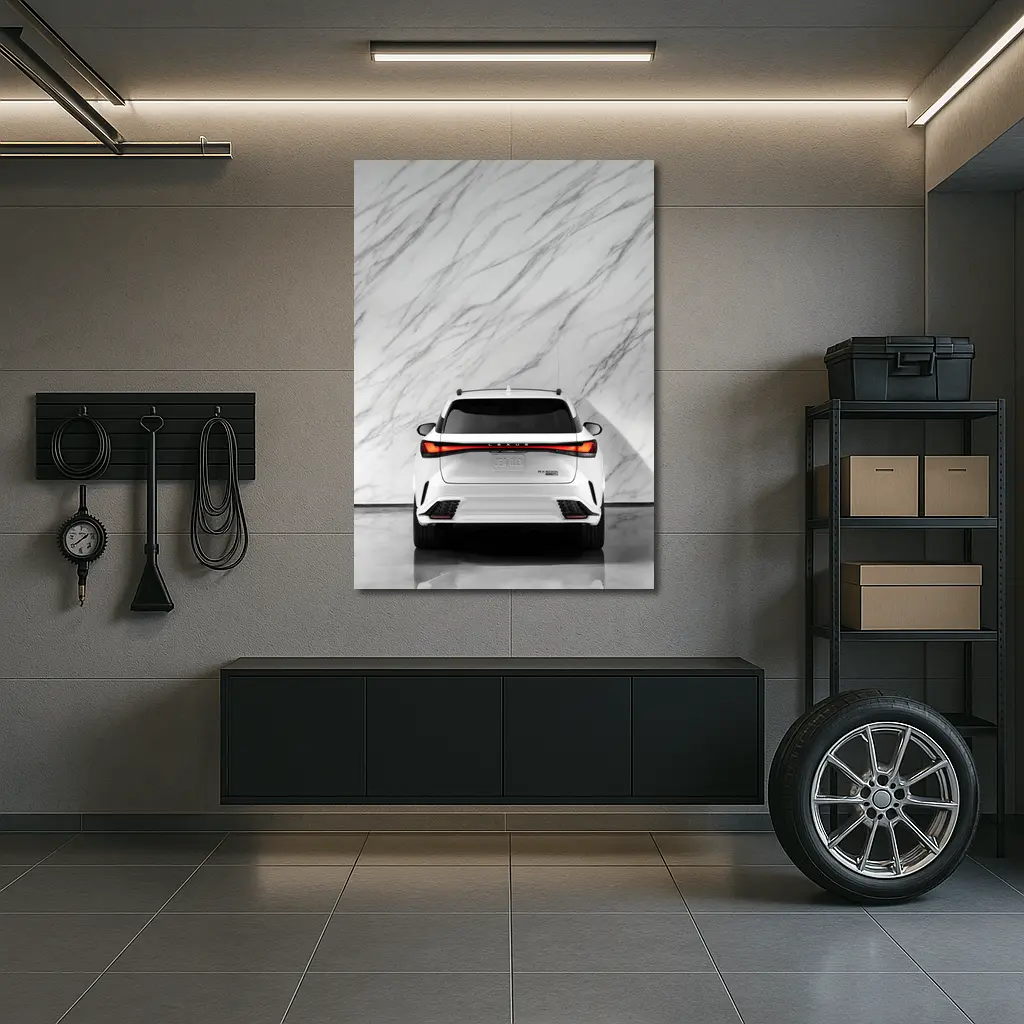 Lexus RX White SUV Marble Wall – Wall Art