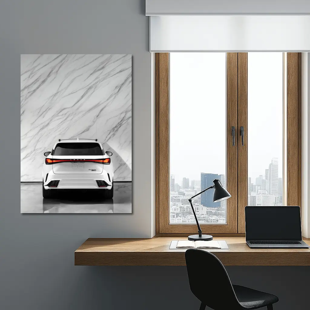 Lexus RX White SUV Marble Wall – Wall Art