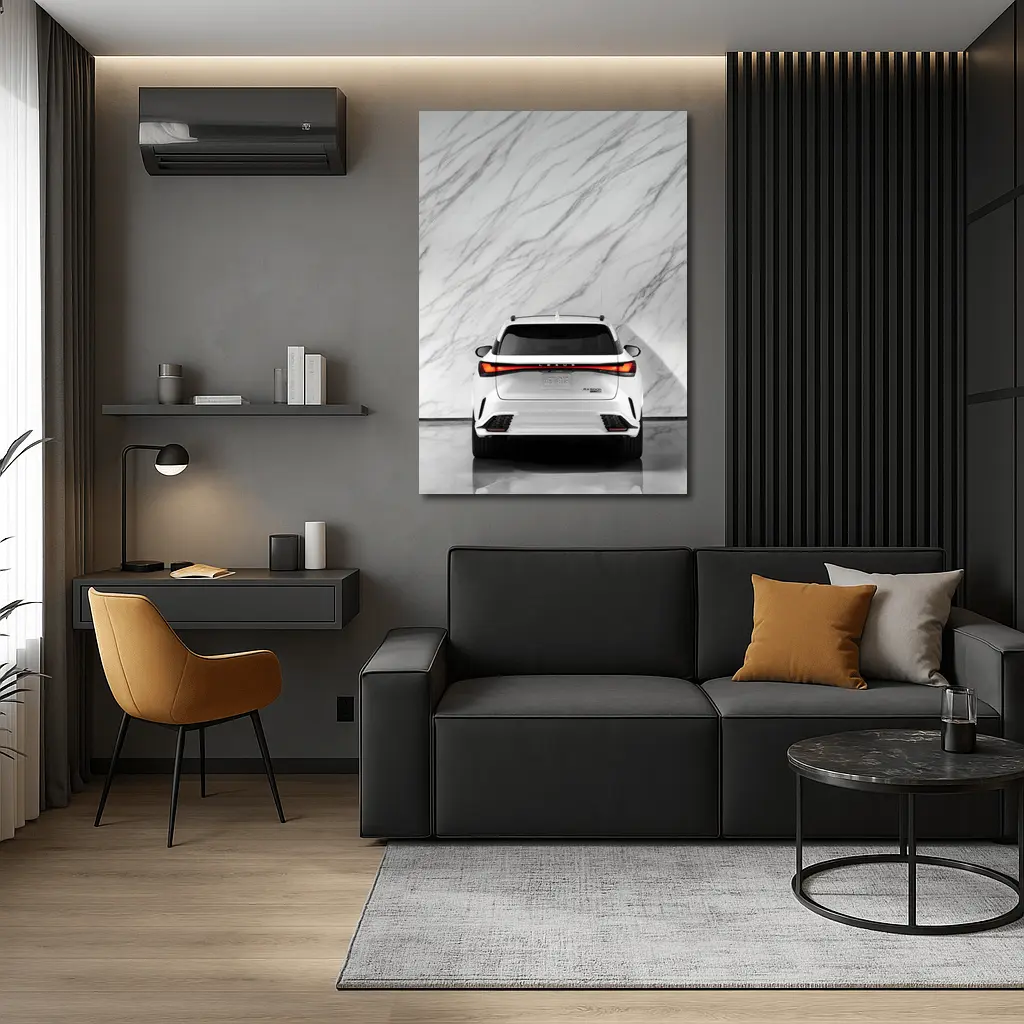 Lexus RX White SUV Marble Wall – Wall Art