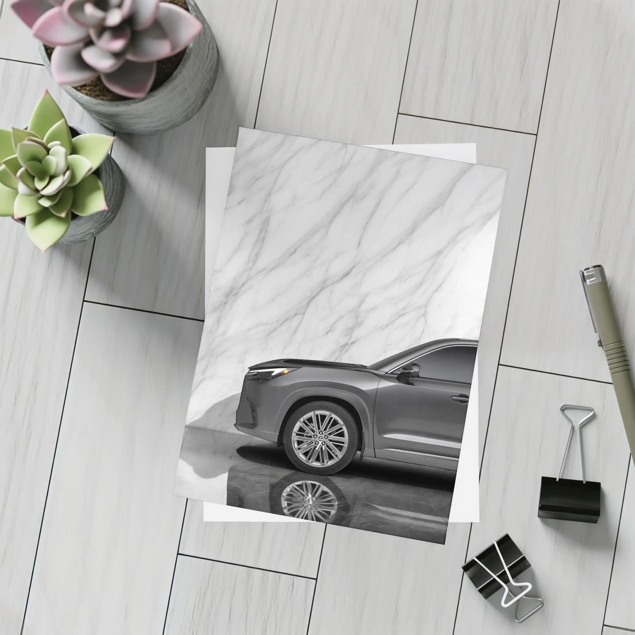 Lexus RX Gray SUV Marble Background – Postcards