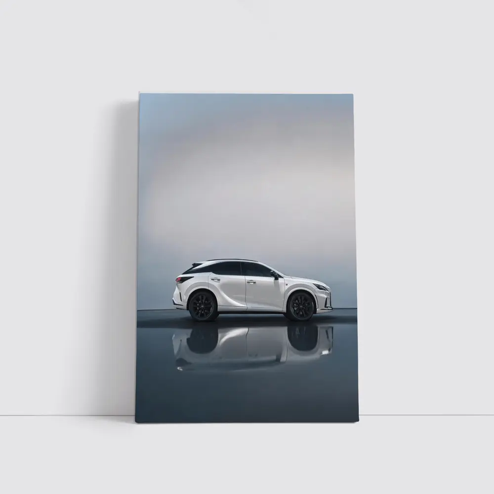 Lexus RX White Studio Reflective Floor – Wall Art