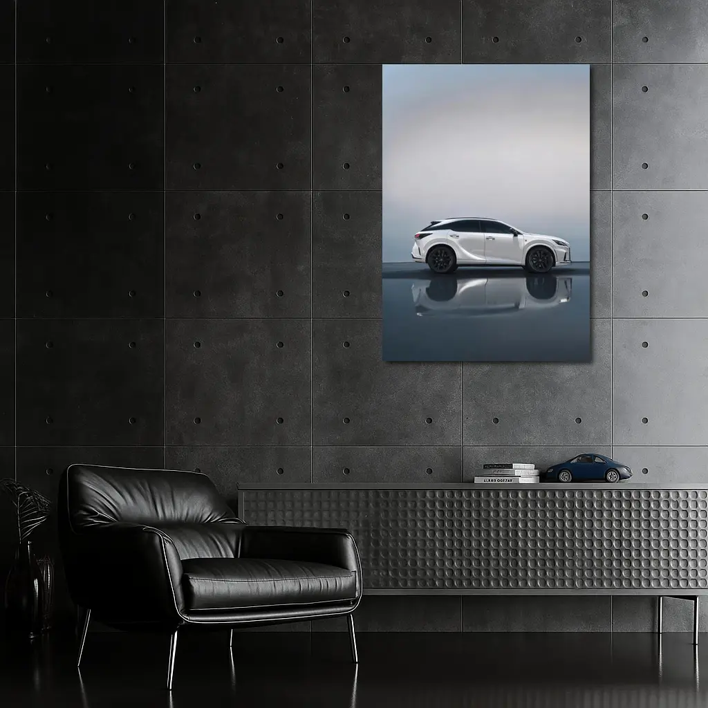 Lexus RX White Studio Reflective Floor – Wall Art