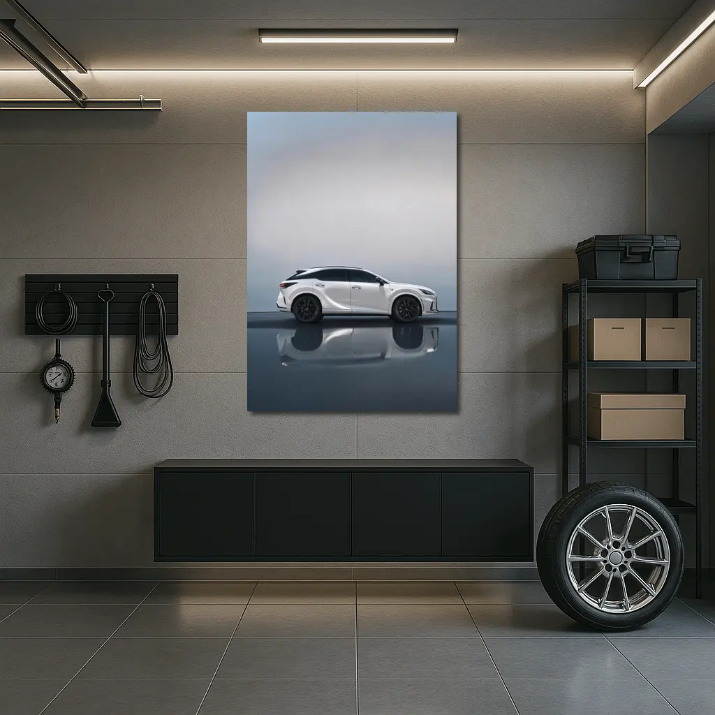 Lexus RX White Studio Reflective Floor – Wall Art