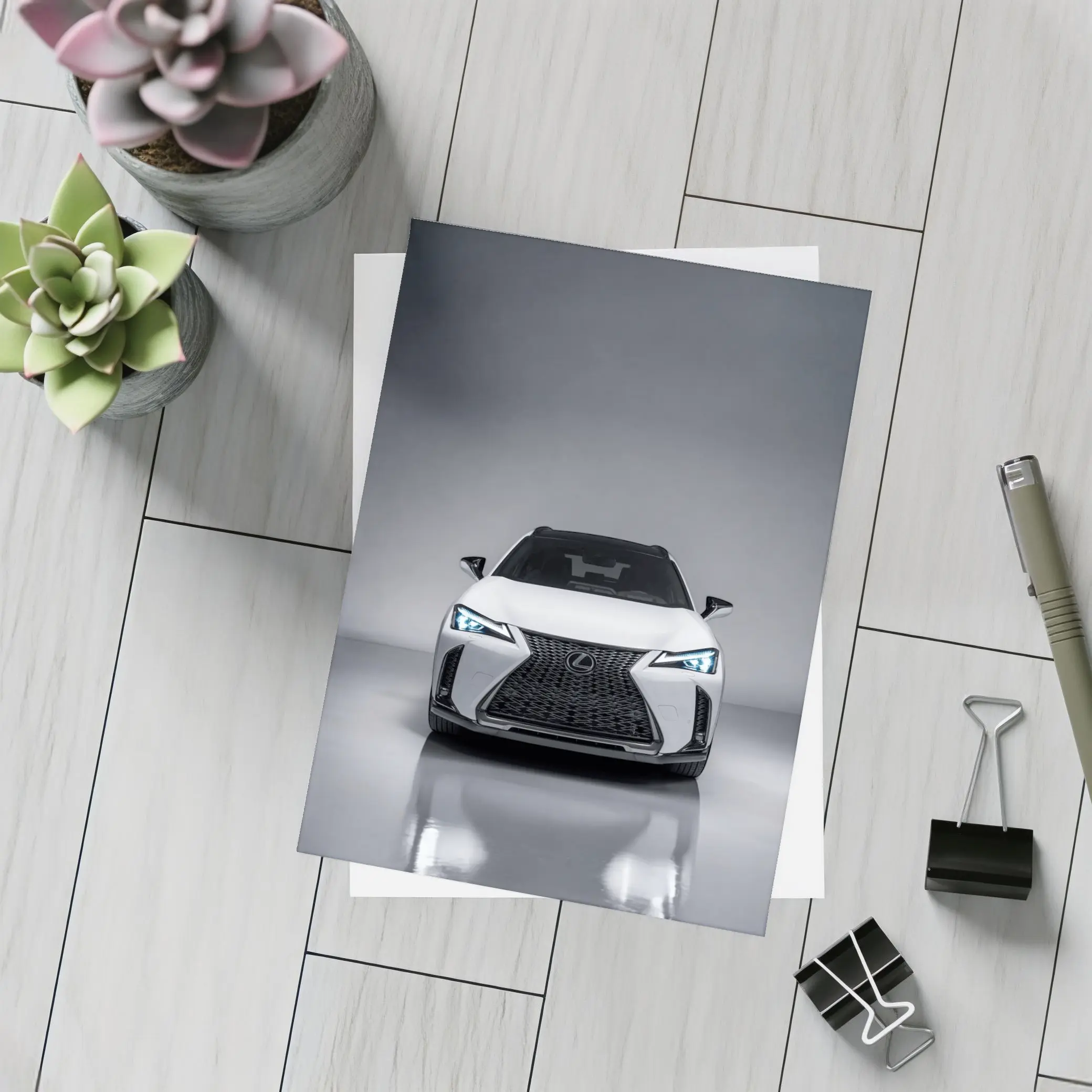 Lexus UX White Front View Studio – Postcards