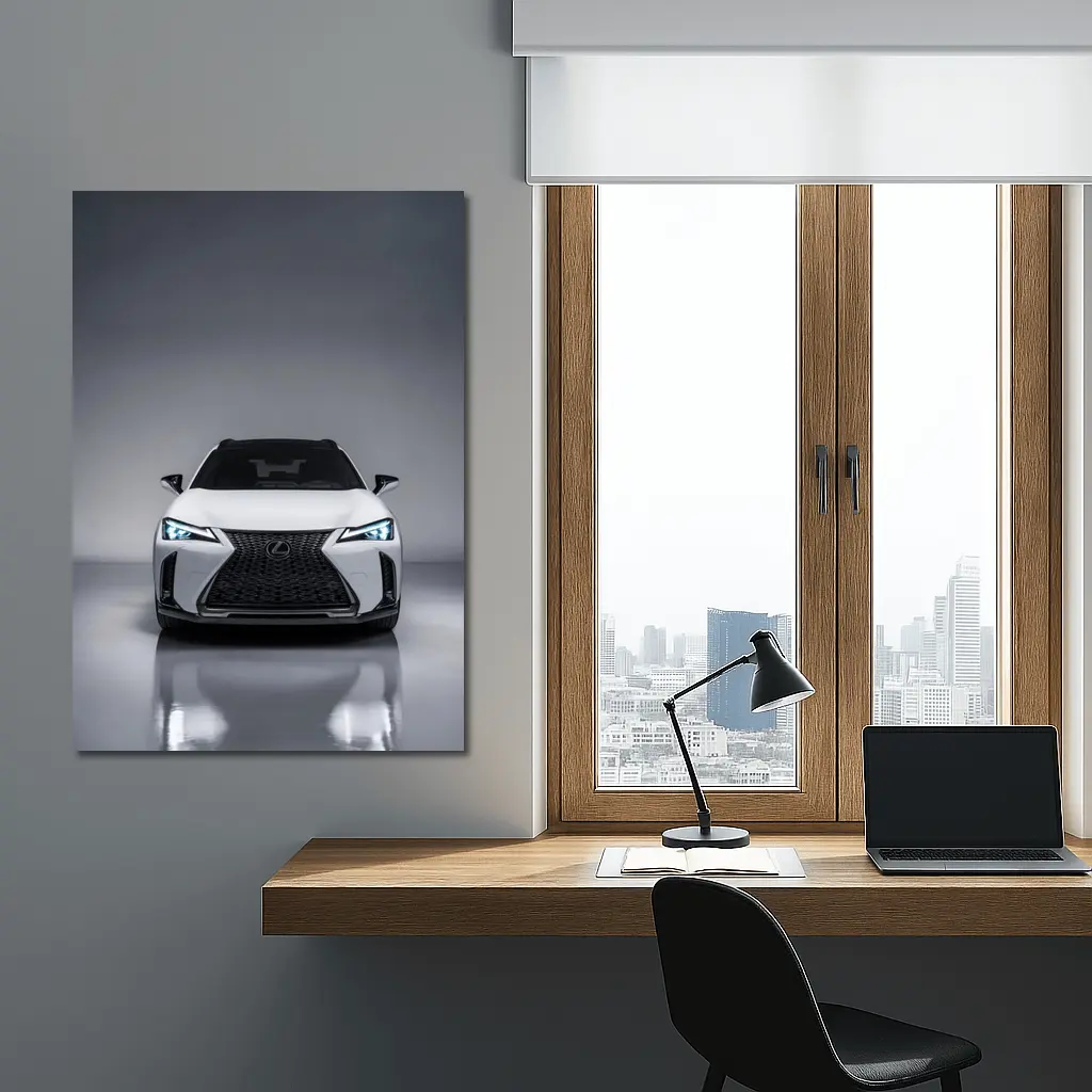 Lexus UX White Front View Studio – Wall Art