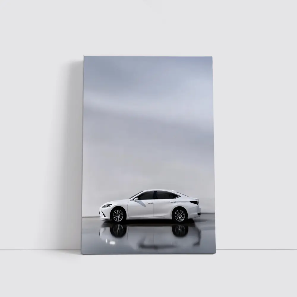 Lexus ES White Sedan Studio Background – Wall Art