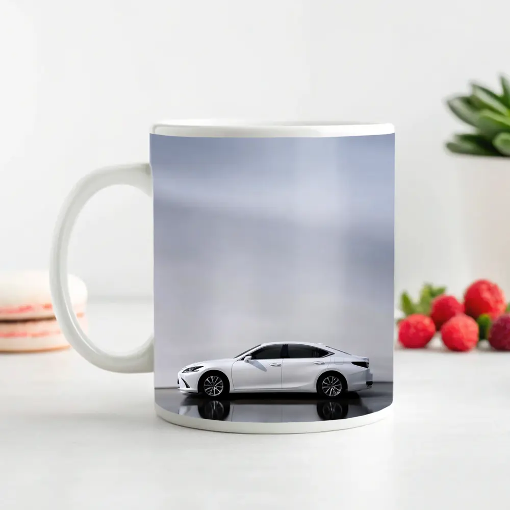 Lexus ES White Sedan Studio Background – Mugs