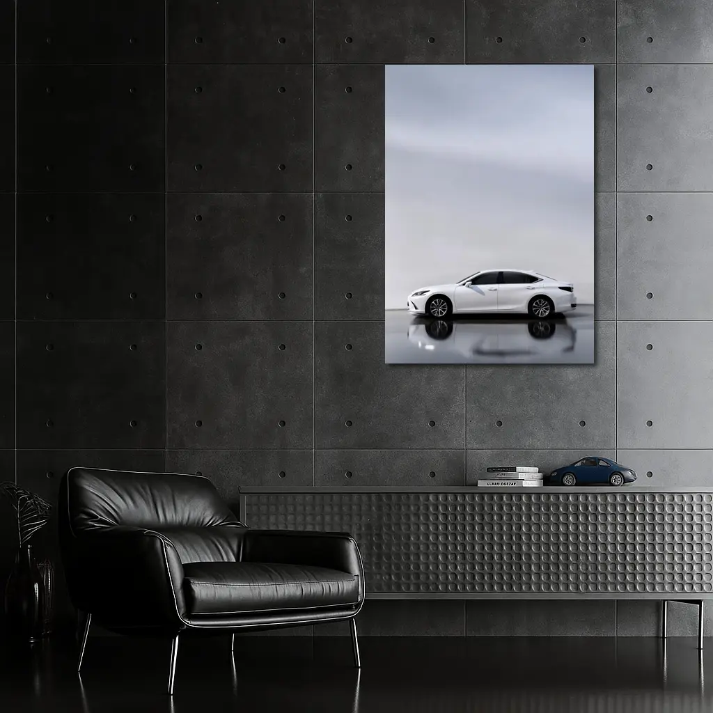 Lexus ES White Sedan Studio Background – Wall Art