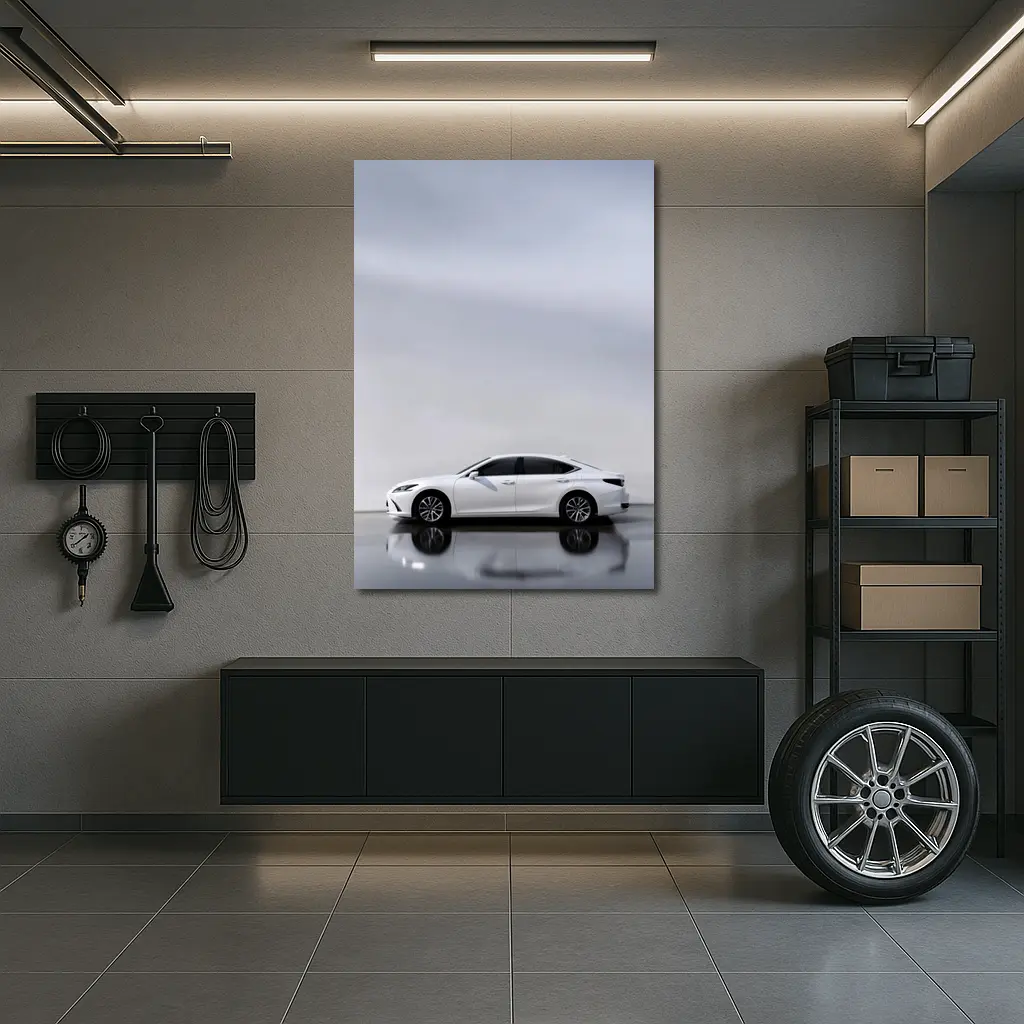 Lexus ES White Sedan Studio Background – Wall Art
