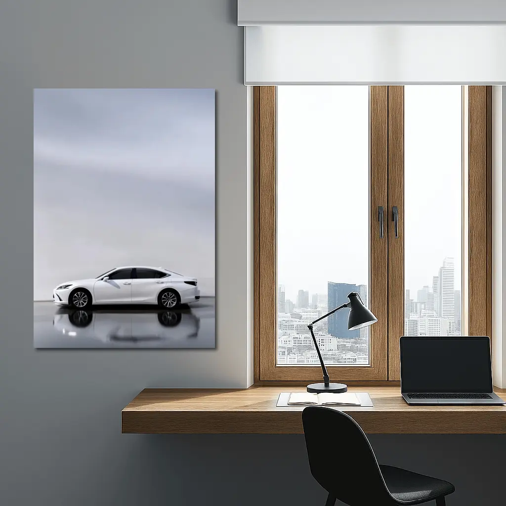 Lexus ES White Sedan Studio Background – Wall Art