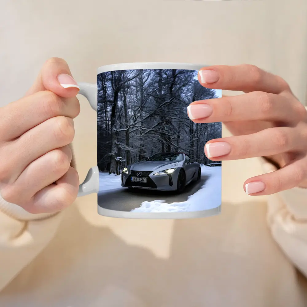 Lexus LC Coupe Snowy Winter Forest Road – Mugs