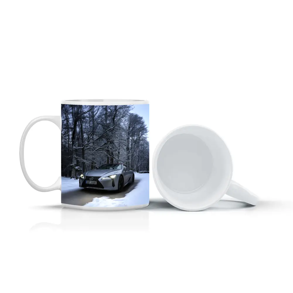 Lexus LC Coupe Snowy Winter Forest Road – Mugs