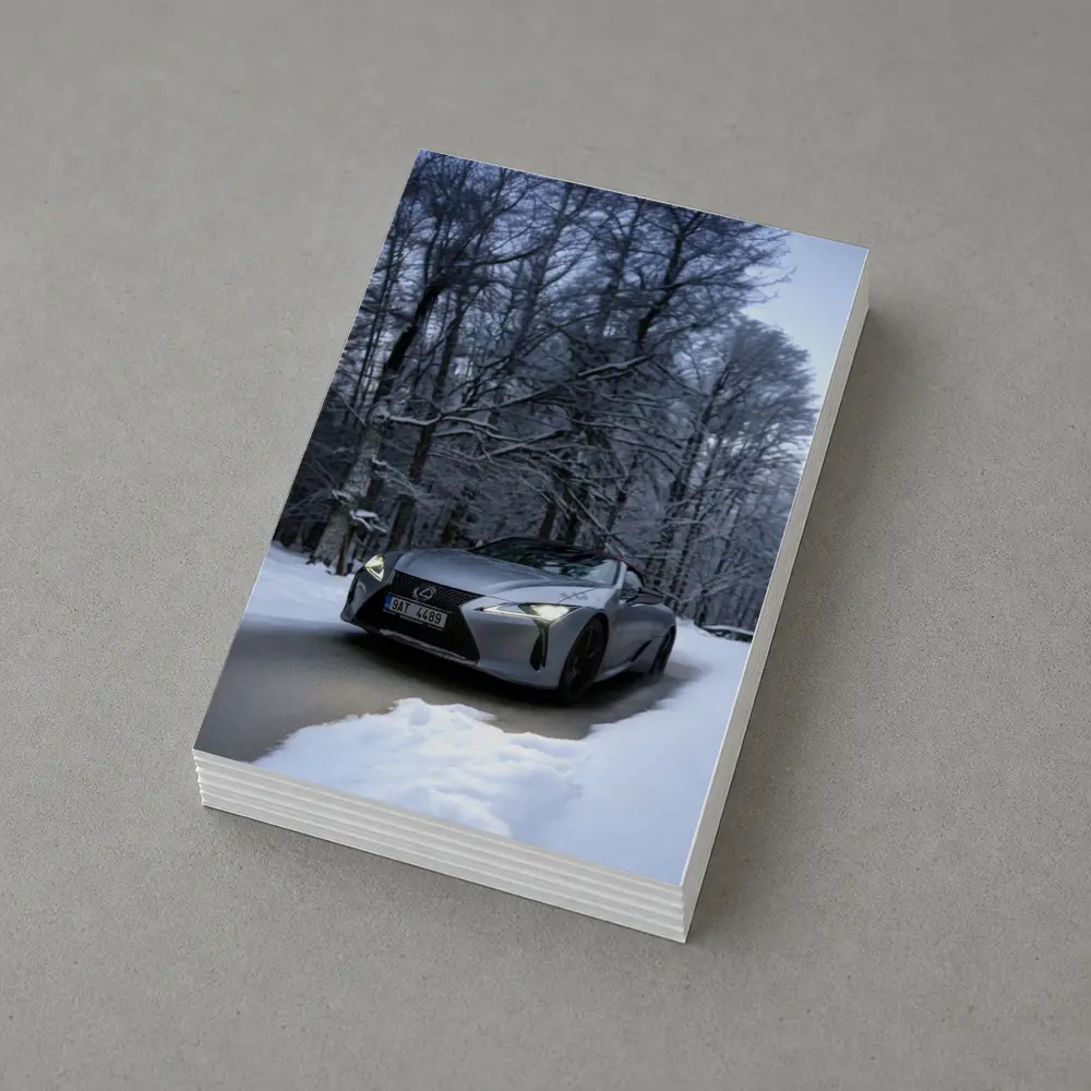Lexus LC Coupe Snowy Winter Forest Road – Postcards