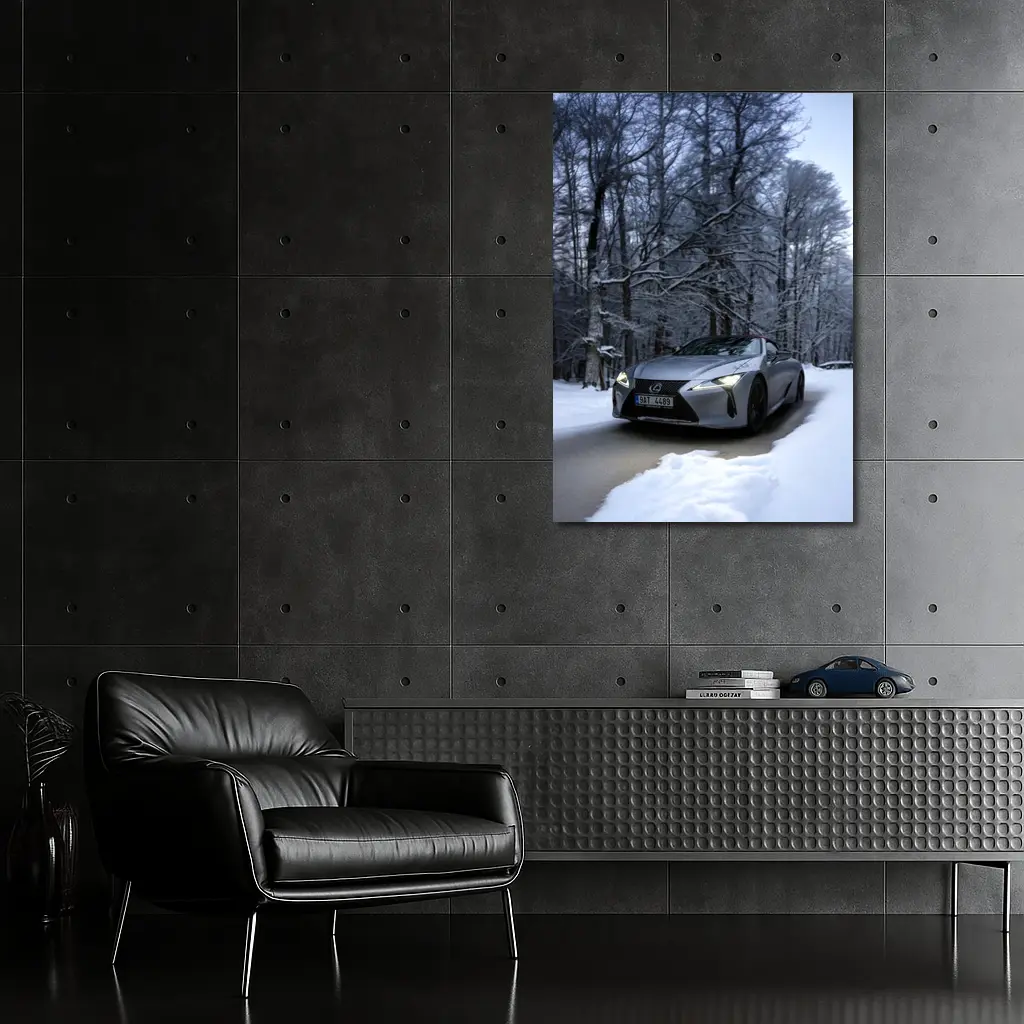 Lexus LC Coupe Snowy Winter Forest Road – Wall Art