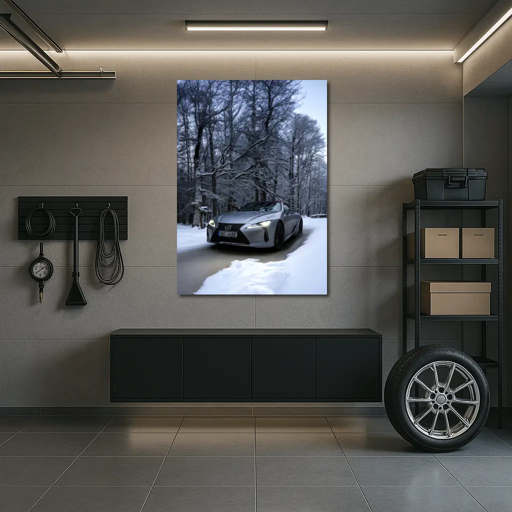 Lexus LC Coupe Snowy Winter Forest Road – Wall Art