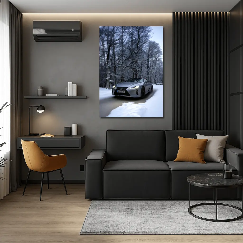 Lexus LC Coupe Snowy Winter Forest Road – Wall Art