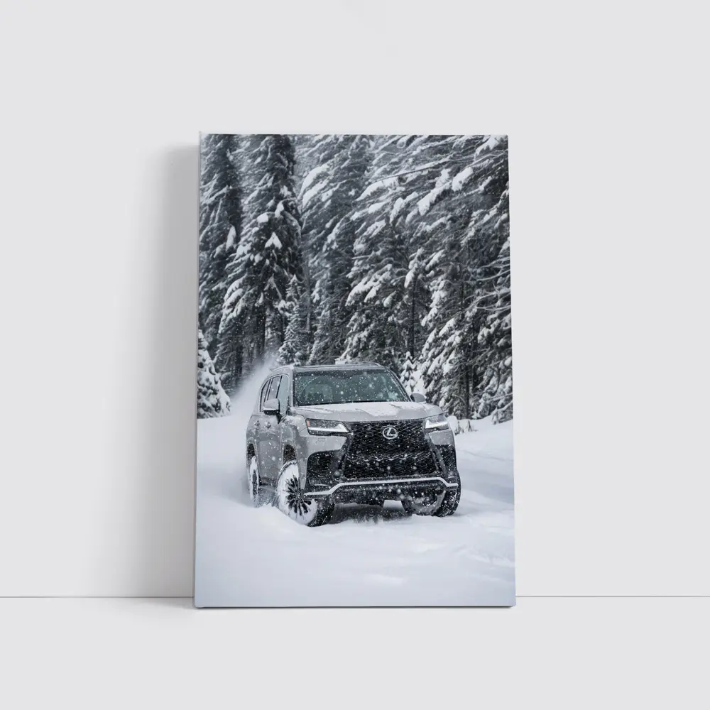 Lexus LX Driving Through Heavy Winter Snow – Wall Art