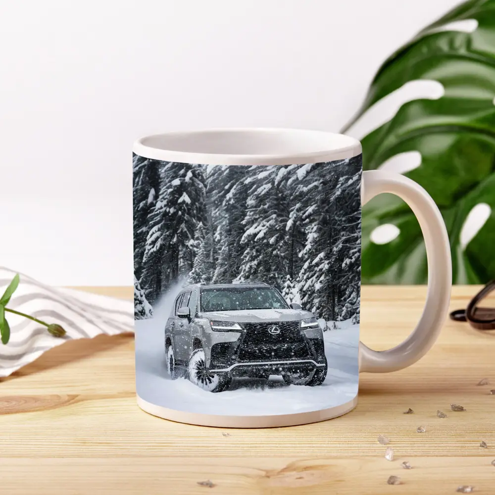 Lexus LX Driving Through Heavy Winter Snow – Mugs