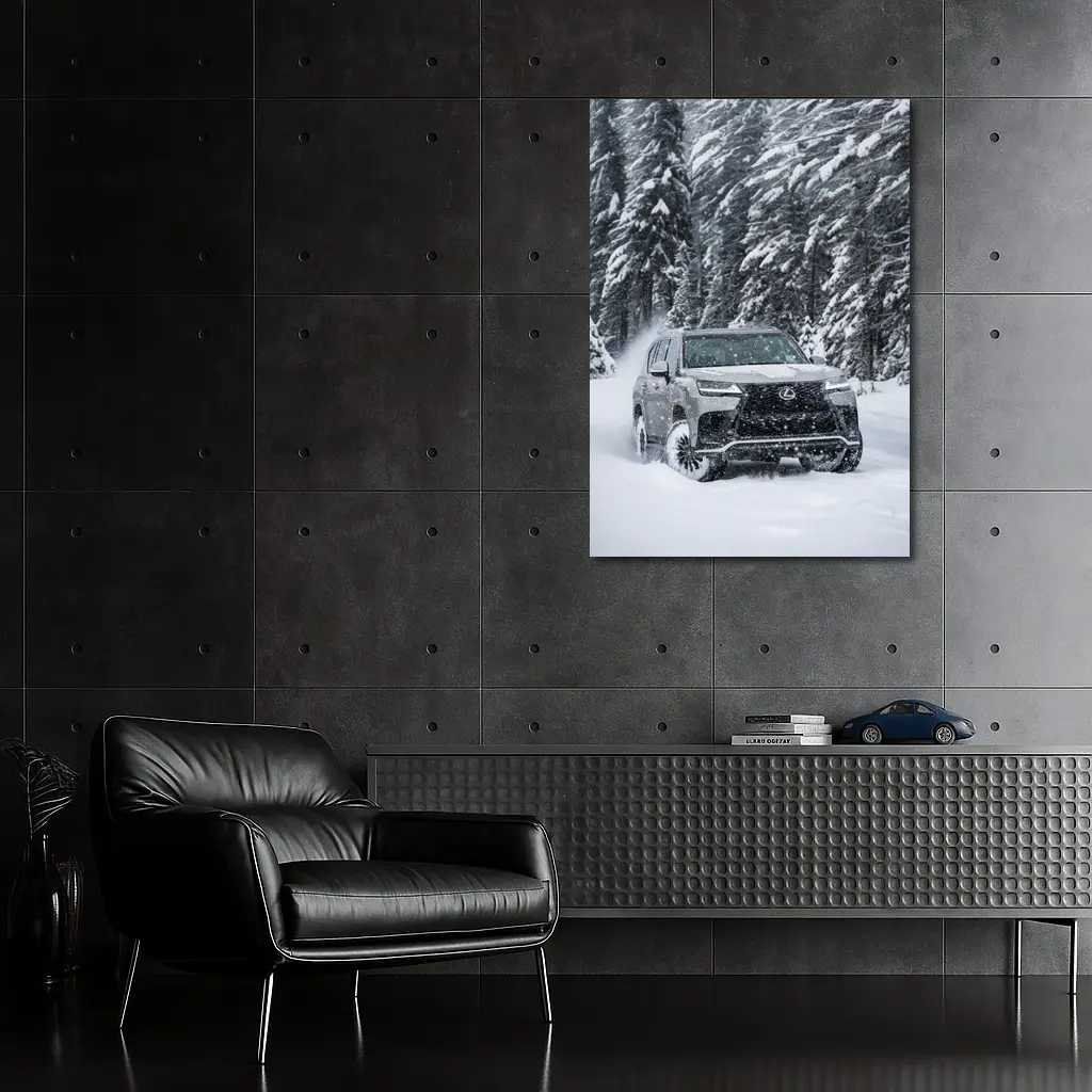 Lexus LX Driving Through Heavy Winter Snow – Wall Art